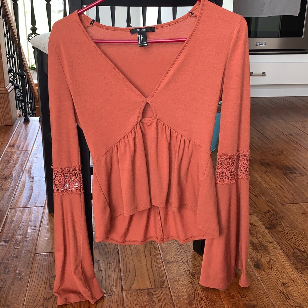 Orange/Rust Colored Babydoll Top